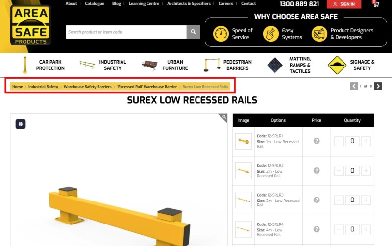 AreaSafe Breadcrumbs