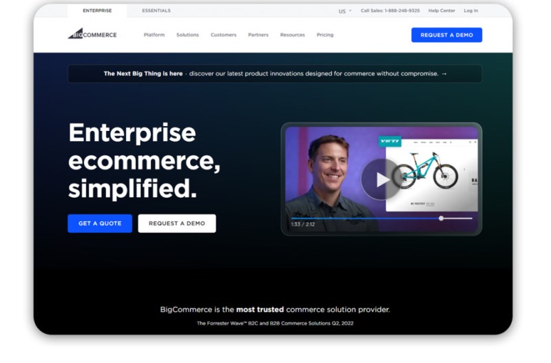 BigCommerce —a straightforward digital store builder.