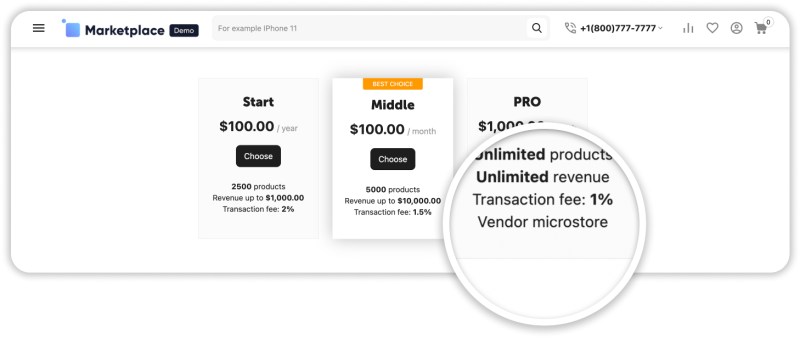 vendor plan extra features