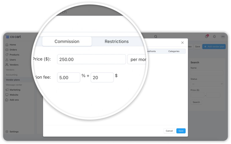 hybrid commissions in CS-Cart