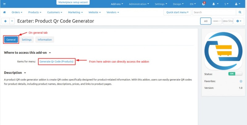 QR code generator in CS-Cart
