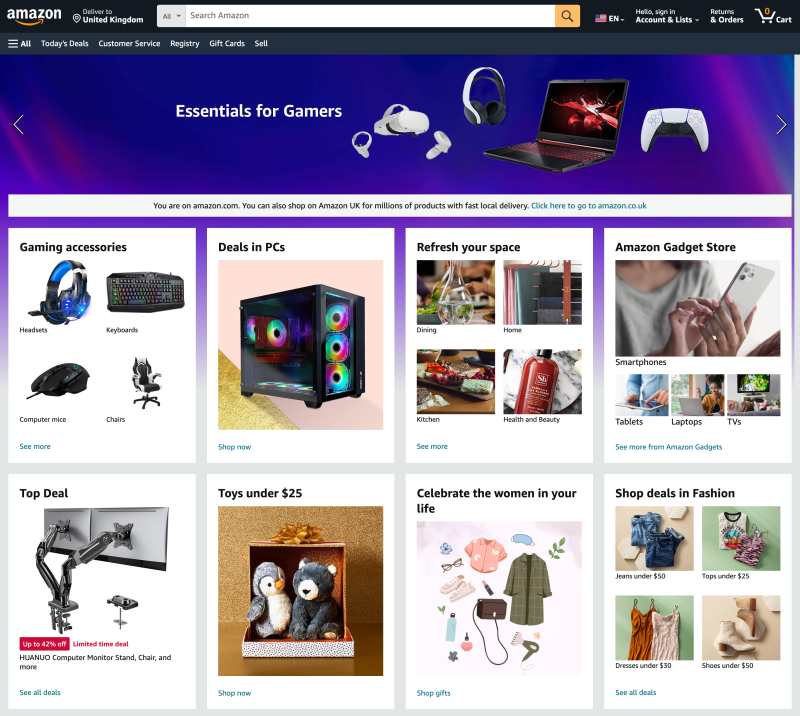 Amazon, a fully custom-built marketplace