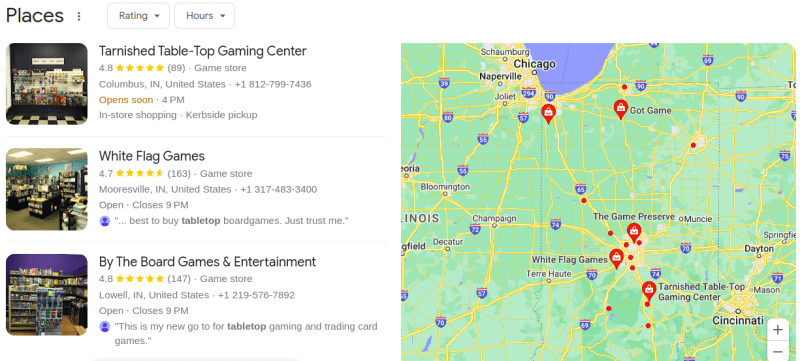 Local pack results in SERP showing a part of Google Maps search