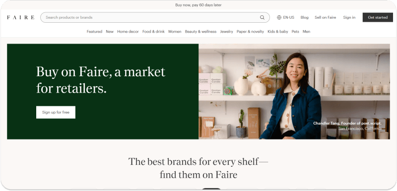 Faire B2B Wholesale Platform