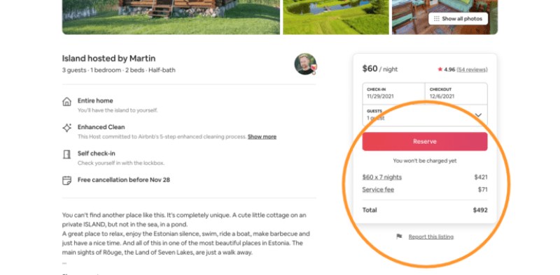 Total Price on Airbnb